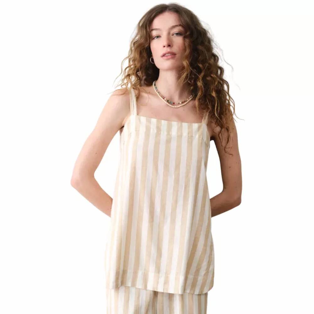 NEW MARINE LAYER mara hemp tank in tuscan stripe